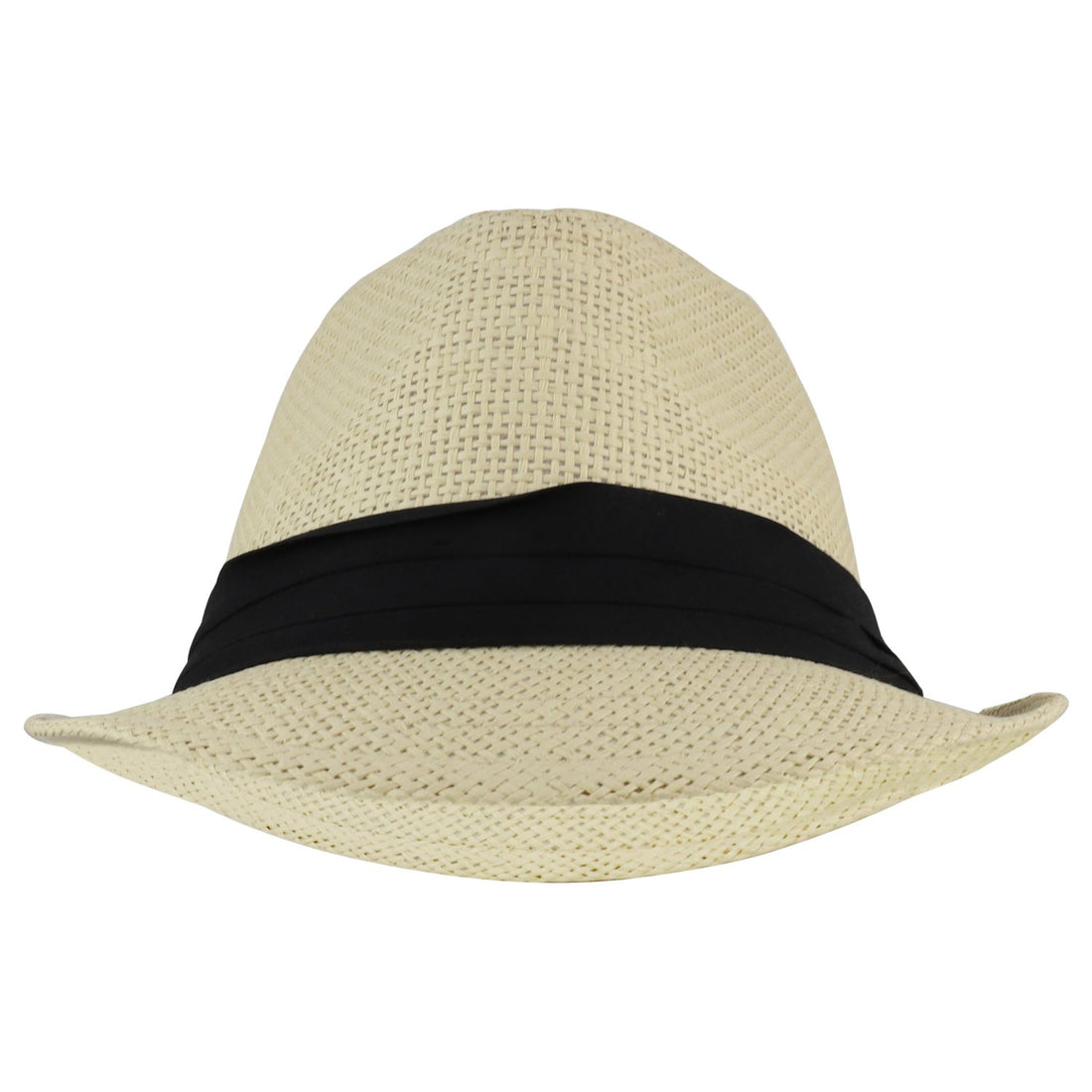 Trendy Apparel Shop Kid's Lightweight Straw Fedora Hat with Hat Band
