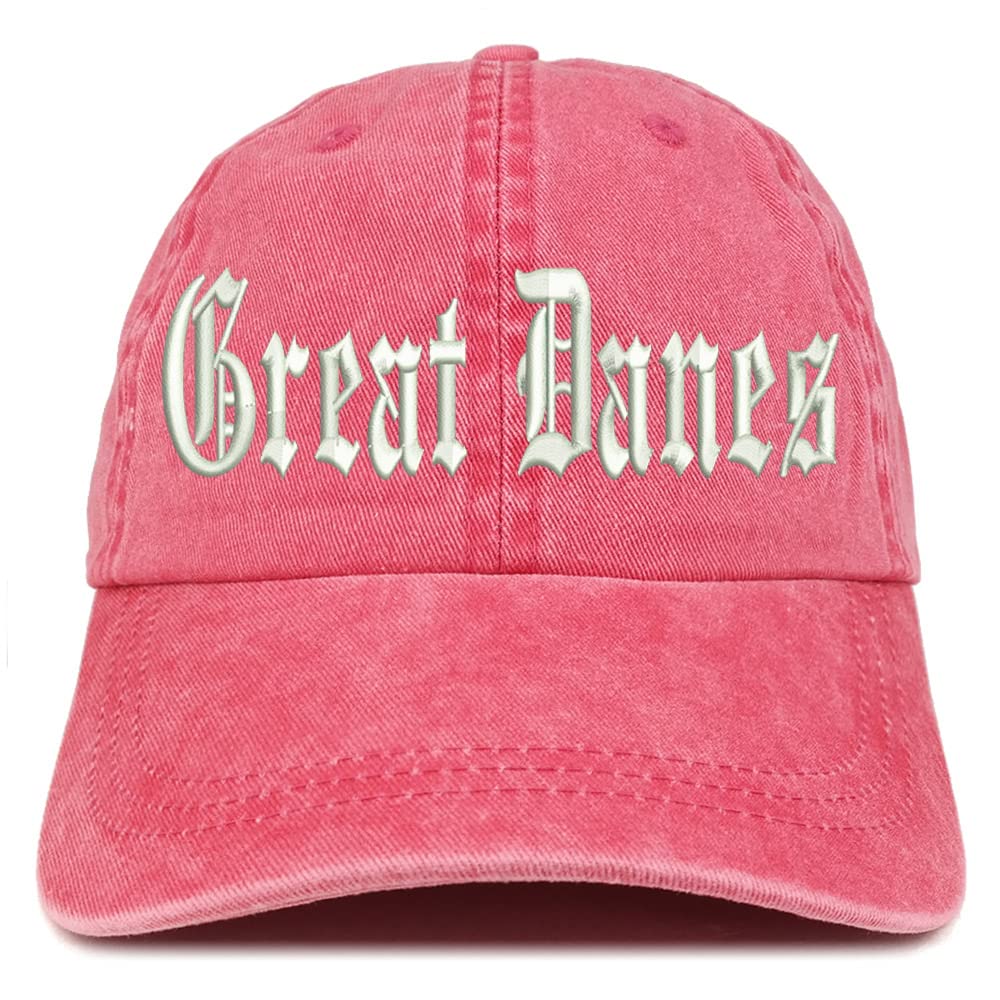 Trendy Apparel Shop Old English Great Danes Washed Pigment Dyed Baseball Cap