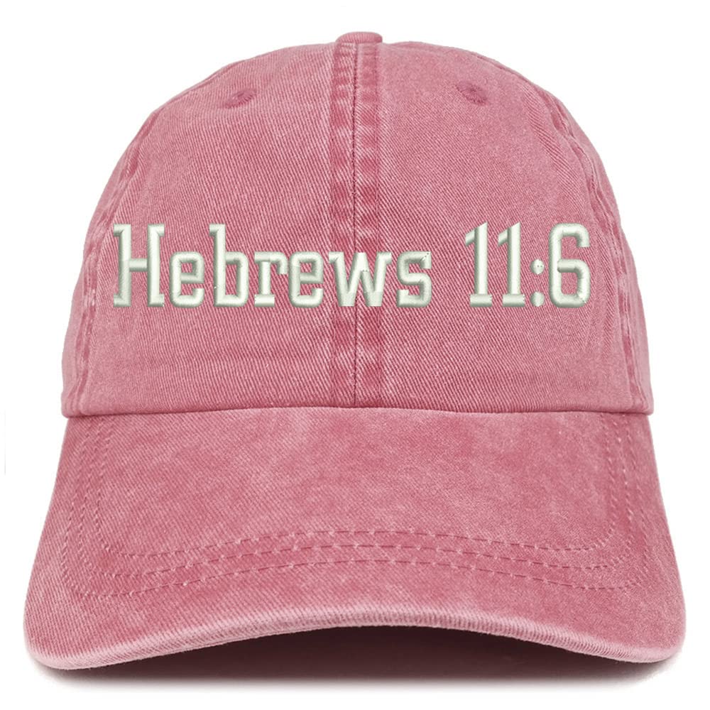 Trendy Apparel Shop Hebrew 11:6 Washed Pigment Dyed Baseball Cap