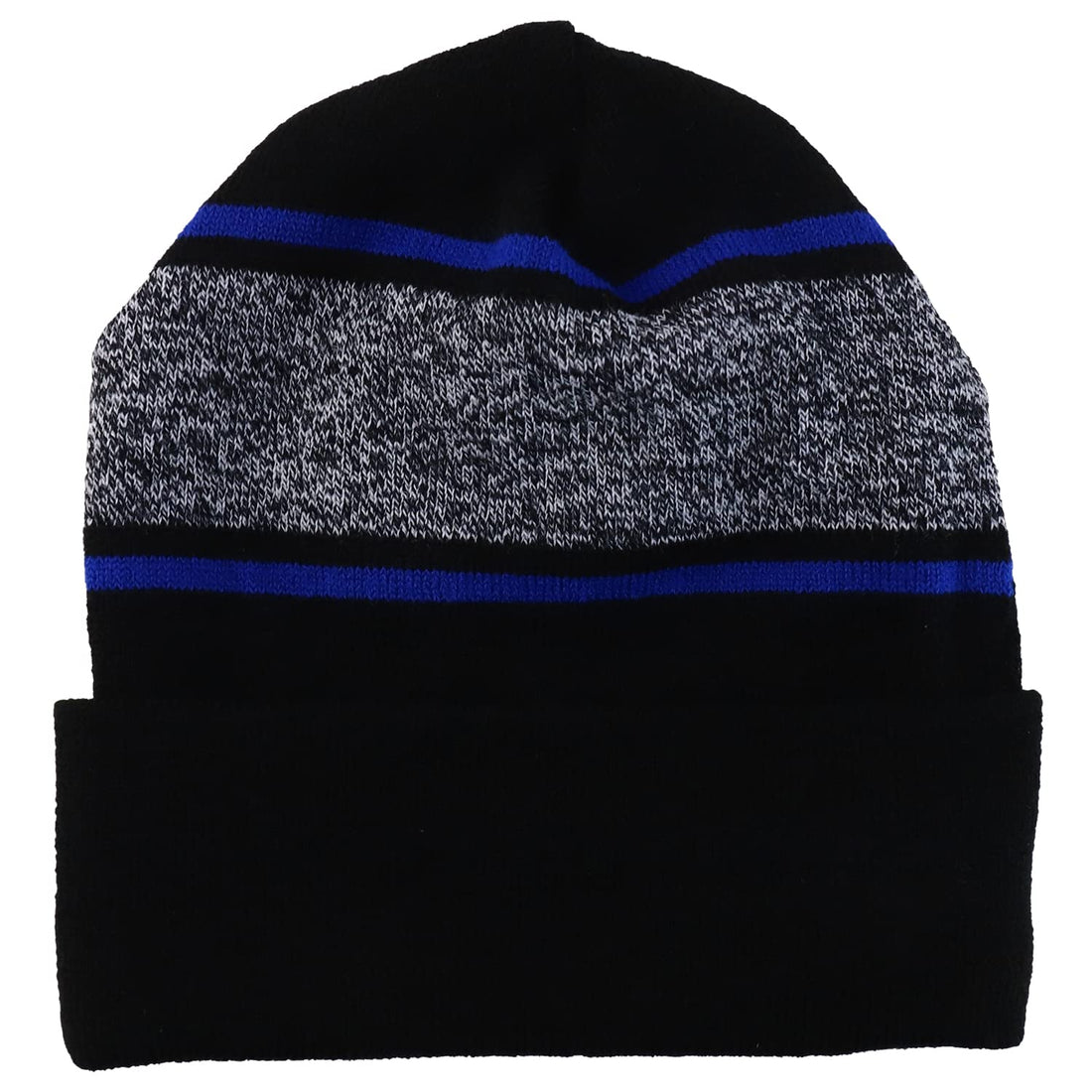 Trendy Apparel Shop Made in USA Striped Contrasting Stripes Long Cuff Beanie