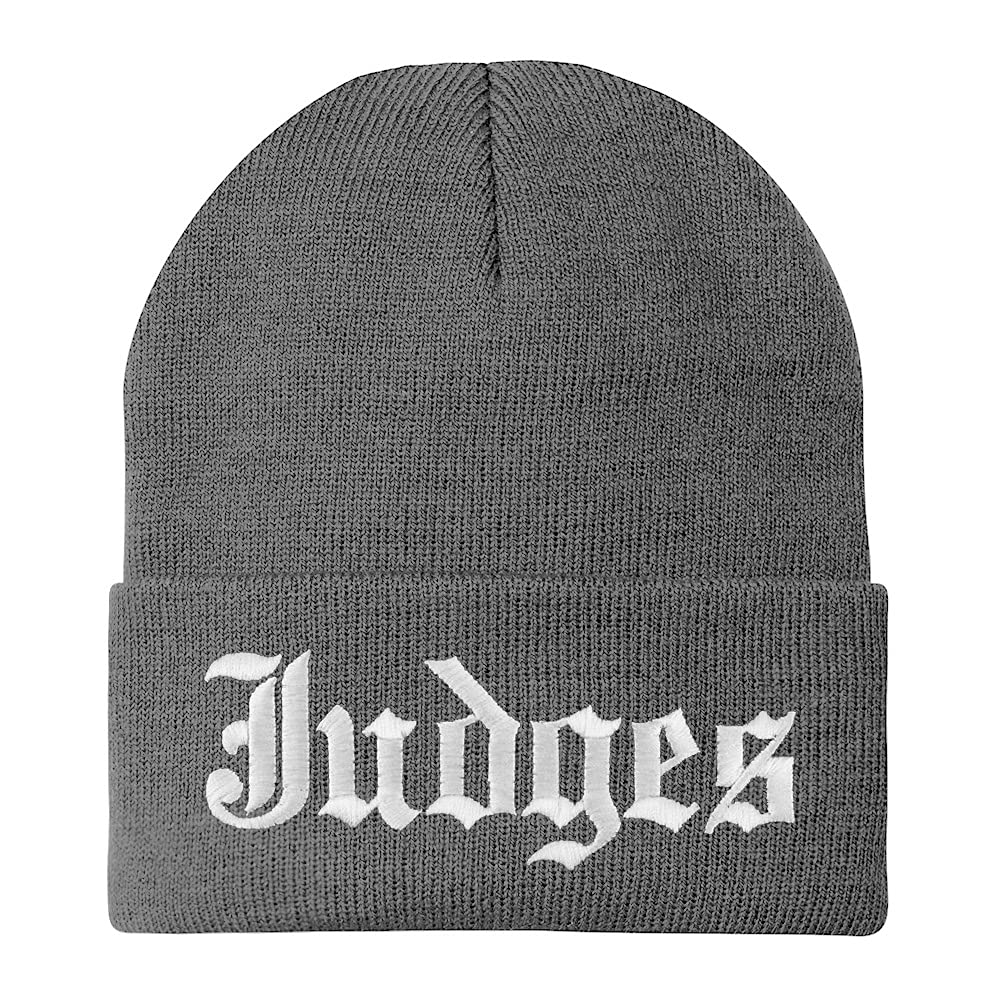 Trendy Apparel Shop Judges Old English Embroidered Long Cuff Beanie