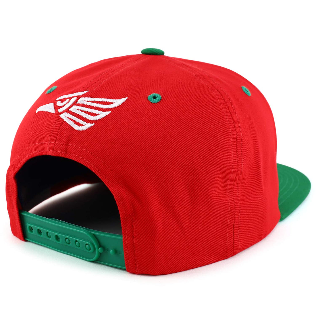 Trendy Apparel Shop Hecho En Mexico Eagle 3D Embroidered Snapback Cap - Red Green