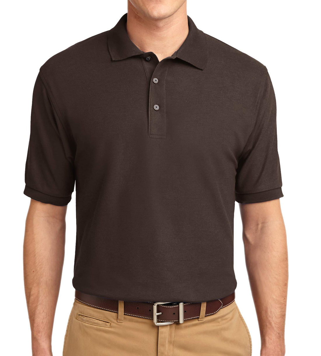 Trendy Apparel Shop Silky Classic Comfortable Fit Wrinkle Resistant Polyester Blend Men's Polo Big and Tall Shirt