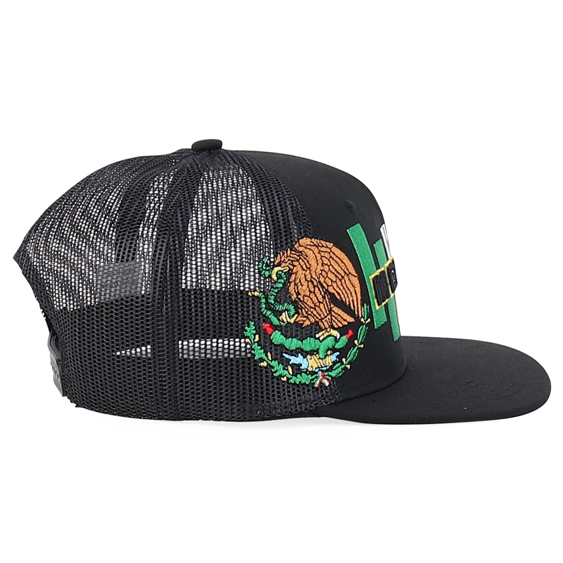 Trendy Apparel Shop 6 Panel Structured 3D Mexico Embroidered Flatbill Snapback Turcker Cap
