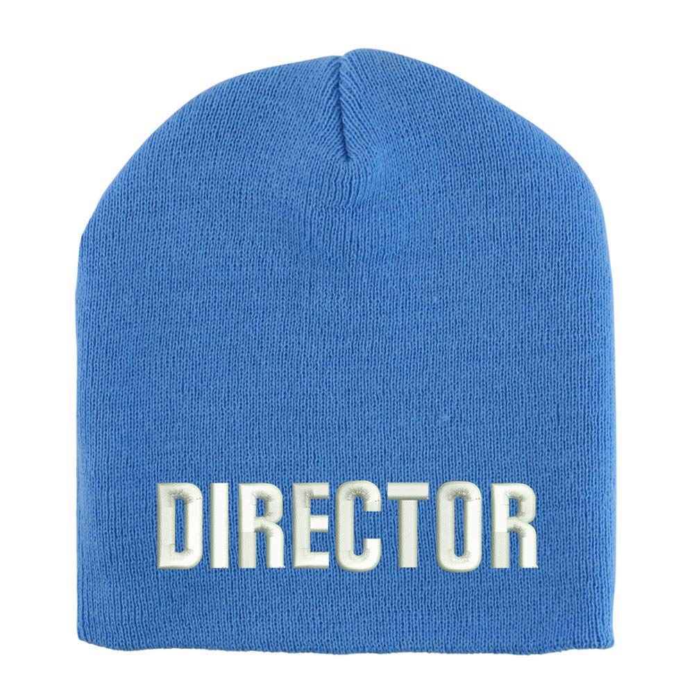 Trendy Apparel Shop Director Embroidered Made in USA Short Acrylic Knit Winter Beanie Hat