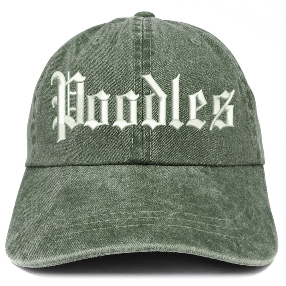 Trendy Apparel Shop Old English Poodles Washed Pigment Dyed Baseball Cap