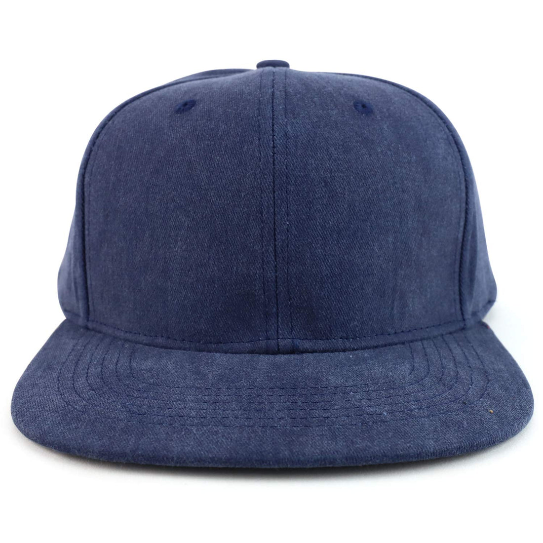 Trendy Apparel Shop Oversized XXL Plain Pigment Dyed Flatbill Snapback Cap
