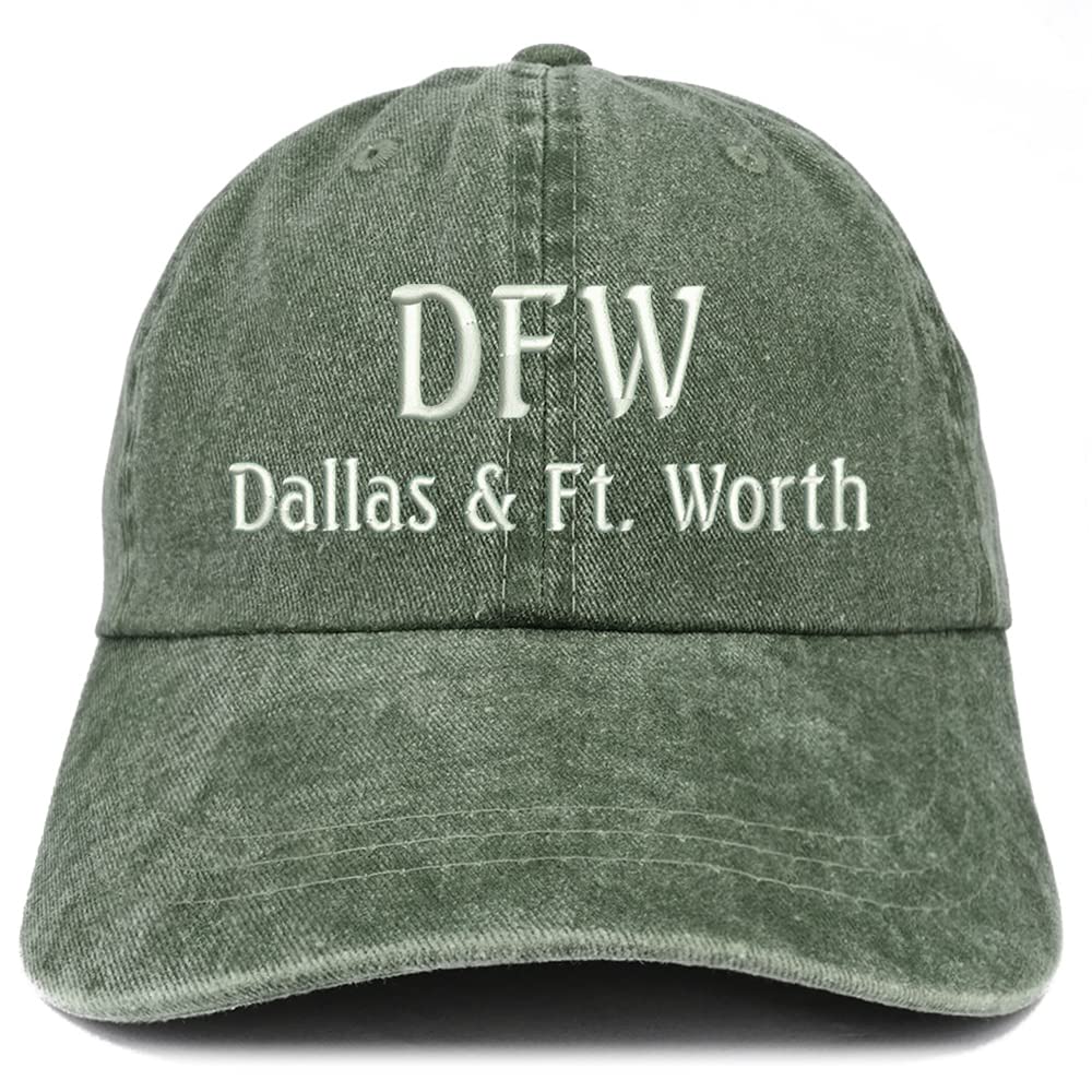 Trendy Apparel Shop DFW Dallas and Fort Worth Embroidered Pigment Dyed Washed Baseball Cap