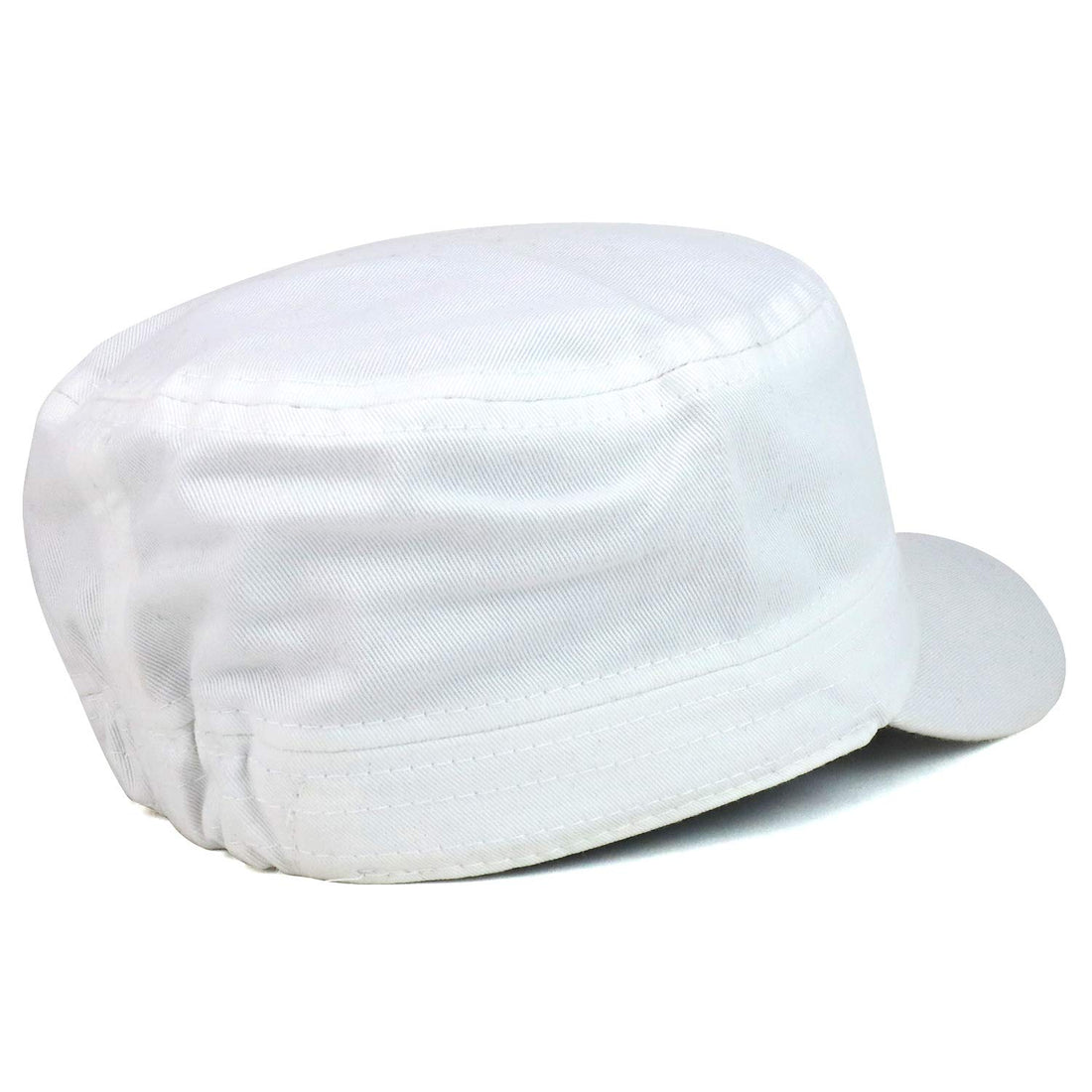 Trendy Apparel Shop Plain Castro Flat Top Style Army Cap with Pocket