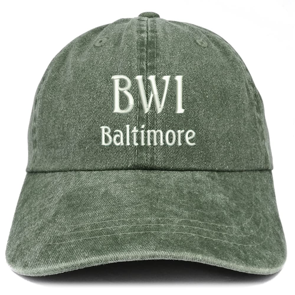 Trendy Apparel Shop BWI Baltimore Embroidered Pigment Dyed Washed Baseball Cap