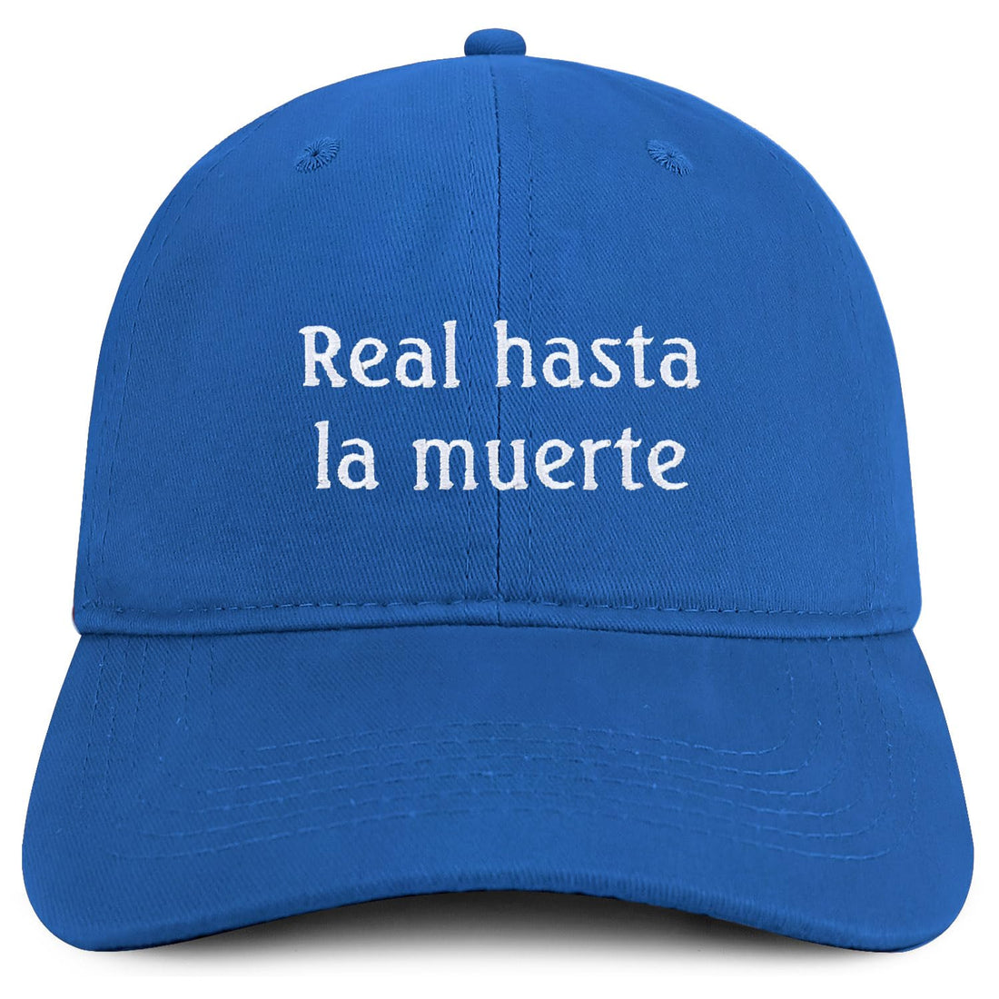 Trendy Apparel Shop Real Hasta la Muerte Embroidered Cotton Low Profile Dad Hat