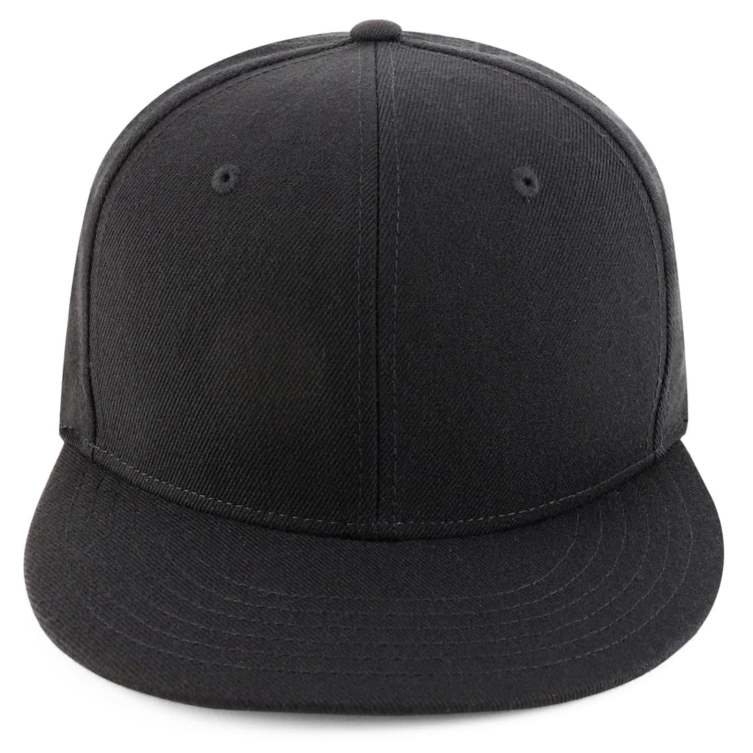 Trendy Apparel Shop Oversize XXL Plain Structured 6 Panel Flat Bill Fitted Cap