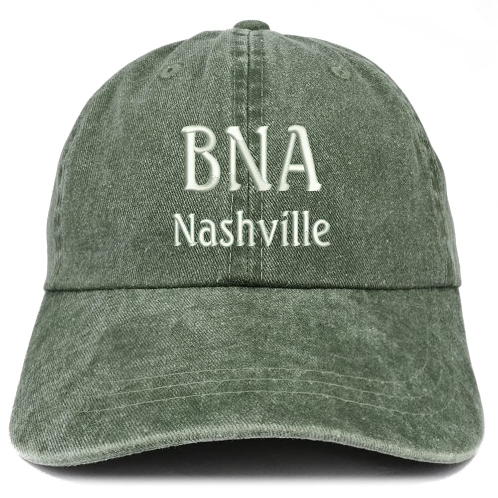 Trendy Apparel Shop BNA Nashville Embroidered Pigment Dyed Washed Baseball Cap