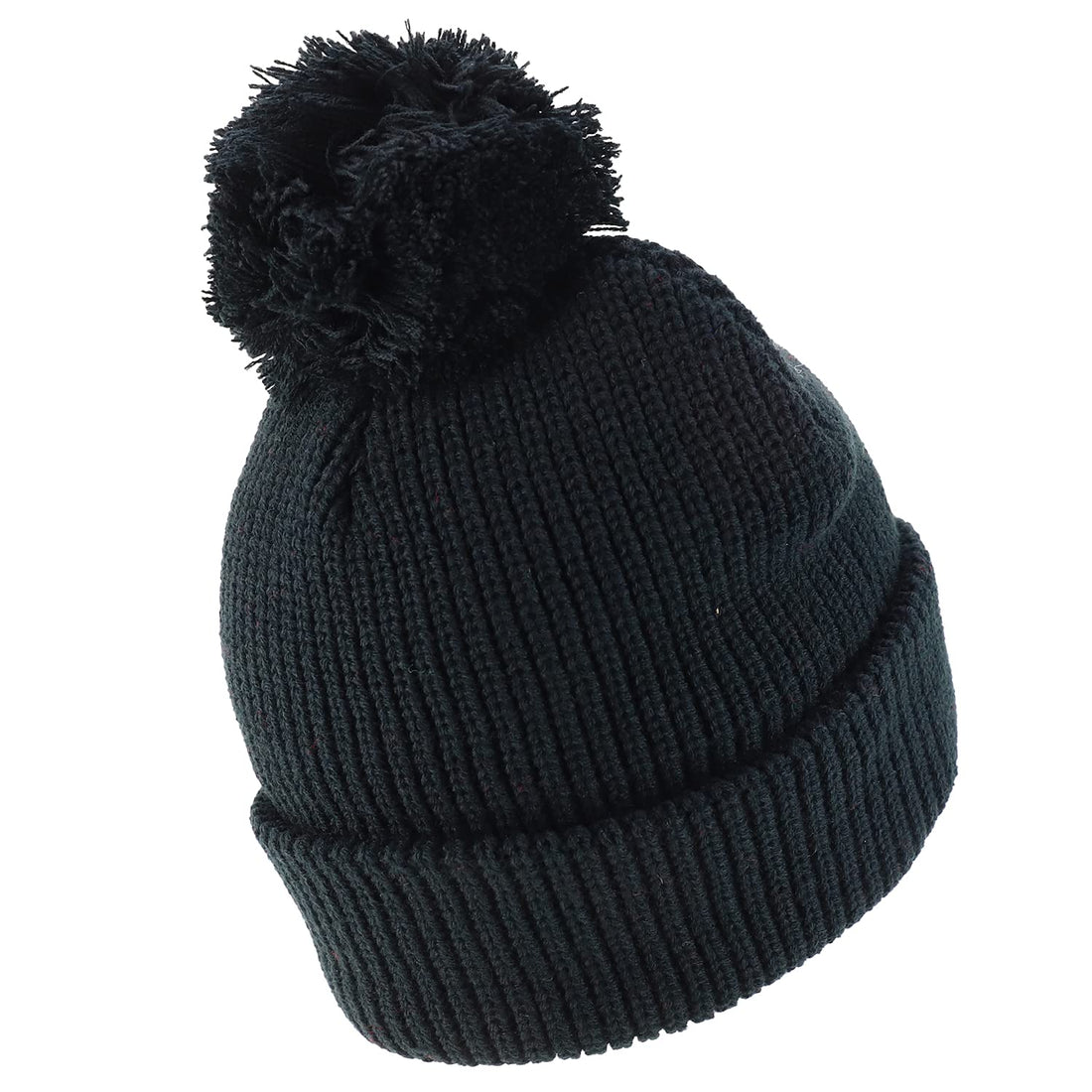 Trendy Apparel Shop XXL Oversized Solid Pom Pom Winter Ribbed Cuffed Beanie