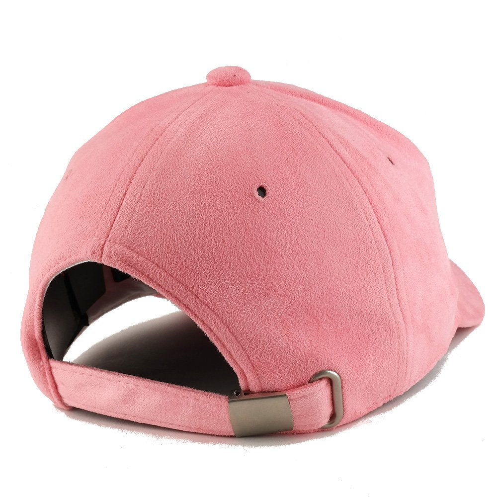 Trendy Apparel Shop Plain Faux Suede Leather Adjustable Structured Baseball Cap