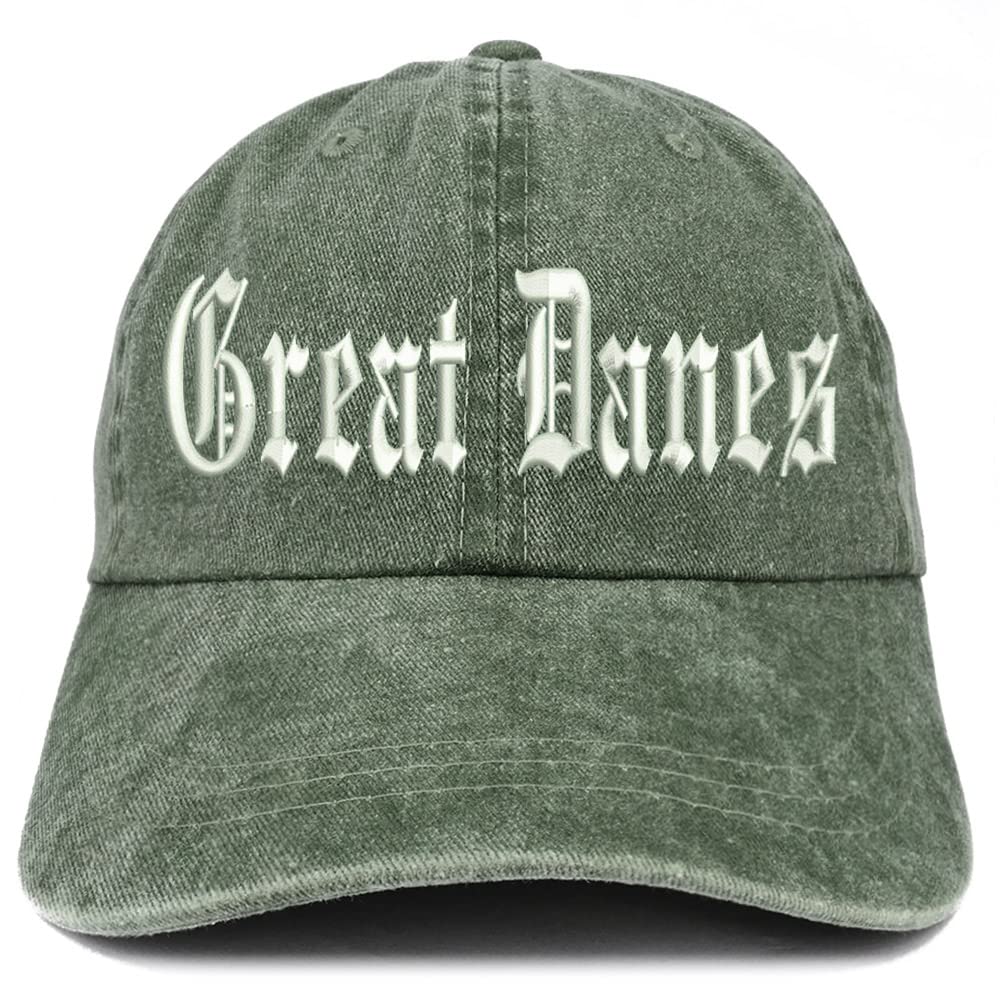 Trendy Apparel Shop Old English Great Danes Washed Pigment Dyed Baseball Cap
