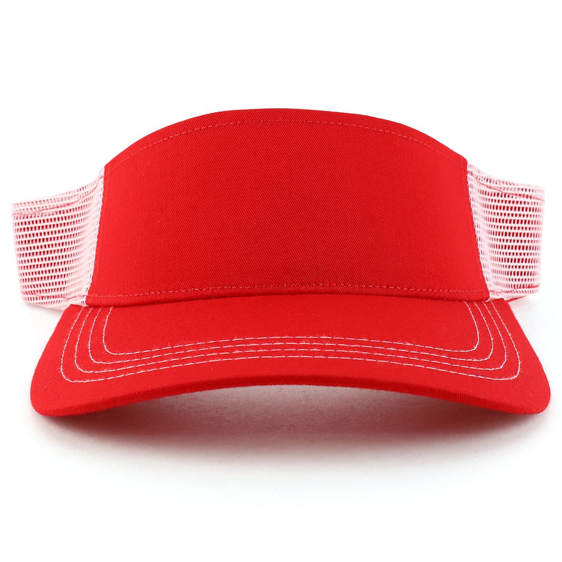 Trendy Apparel Shop Plain 2 Tone Mesh Back Visor with Adjustable Snap Closure