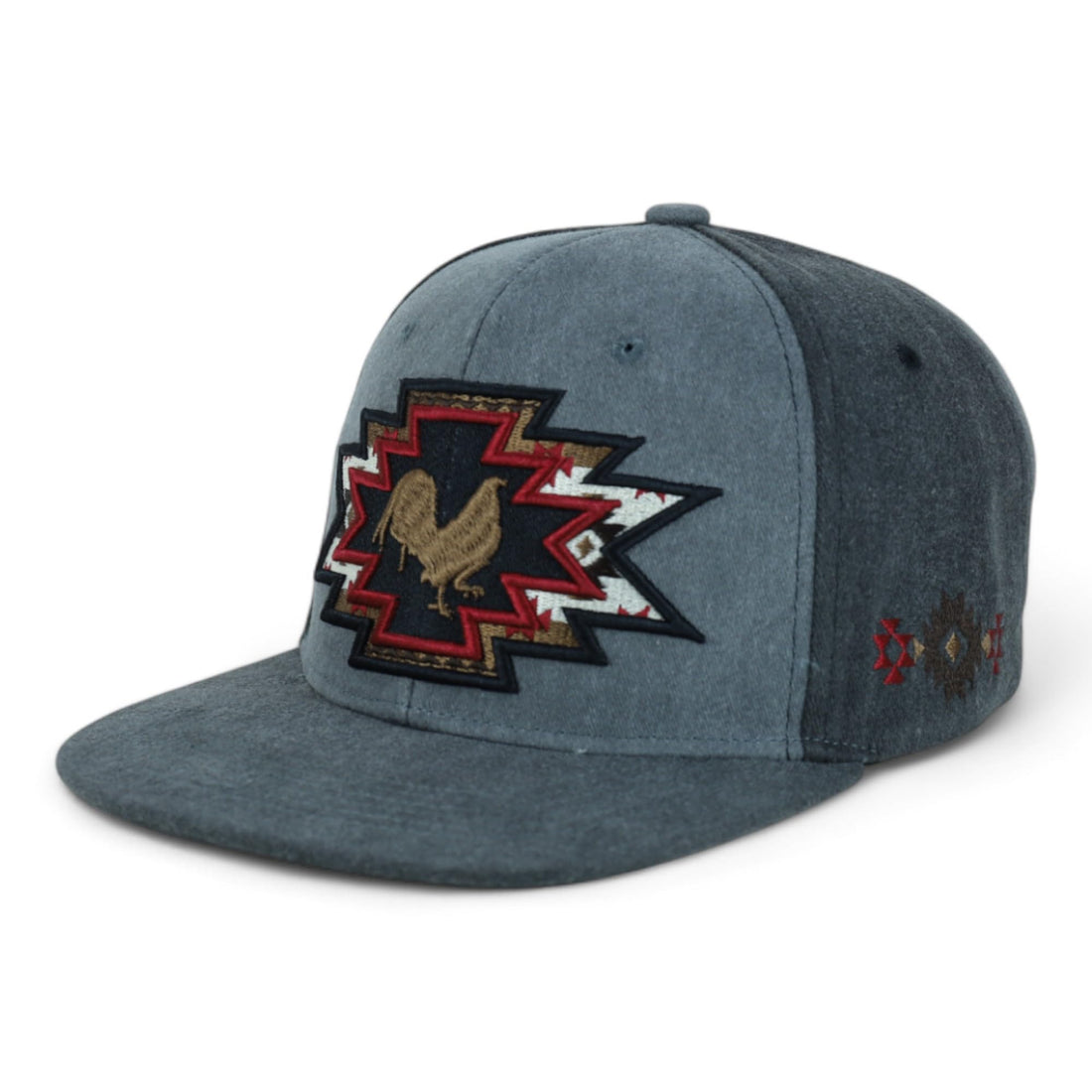 Trendy Apparel Shop Rodeo Design Embroidered Washed Cotton Flat Bill Snapback Cap