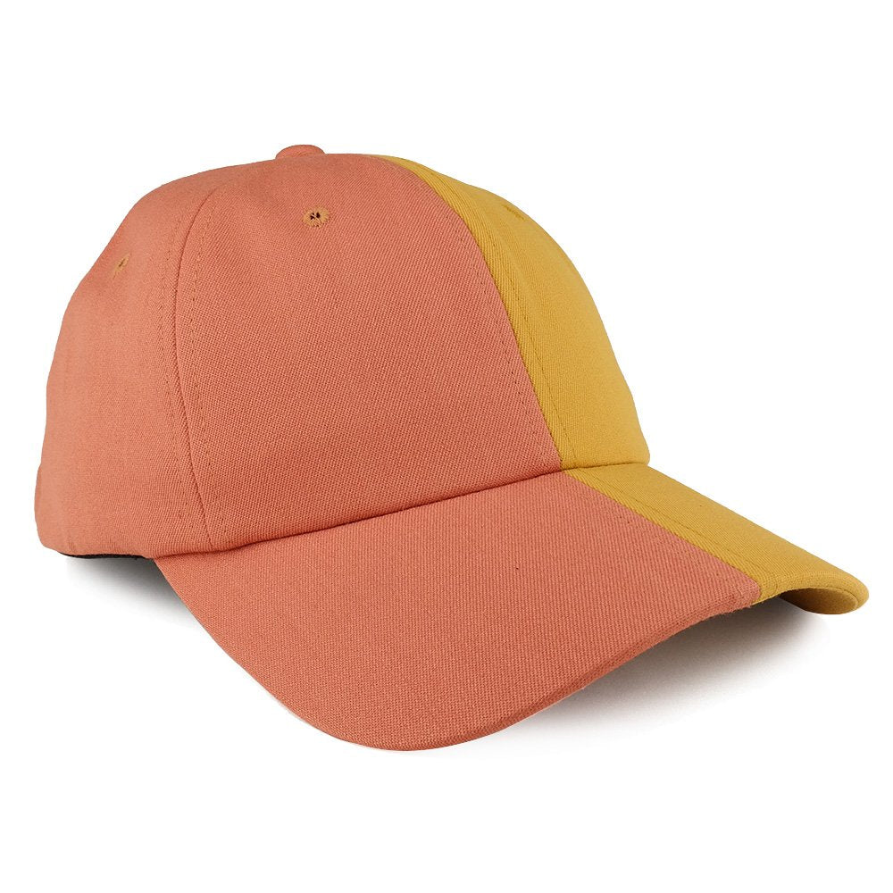 Trendy Apparel Shop Two Tone Unstructured Curved Bill Adjustable Baseball Cap