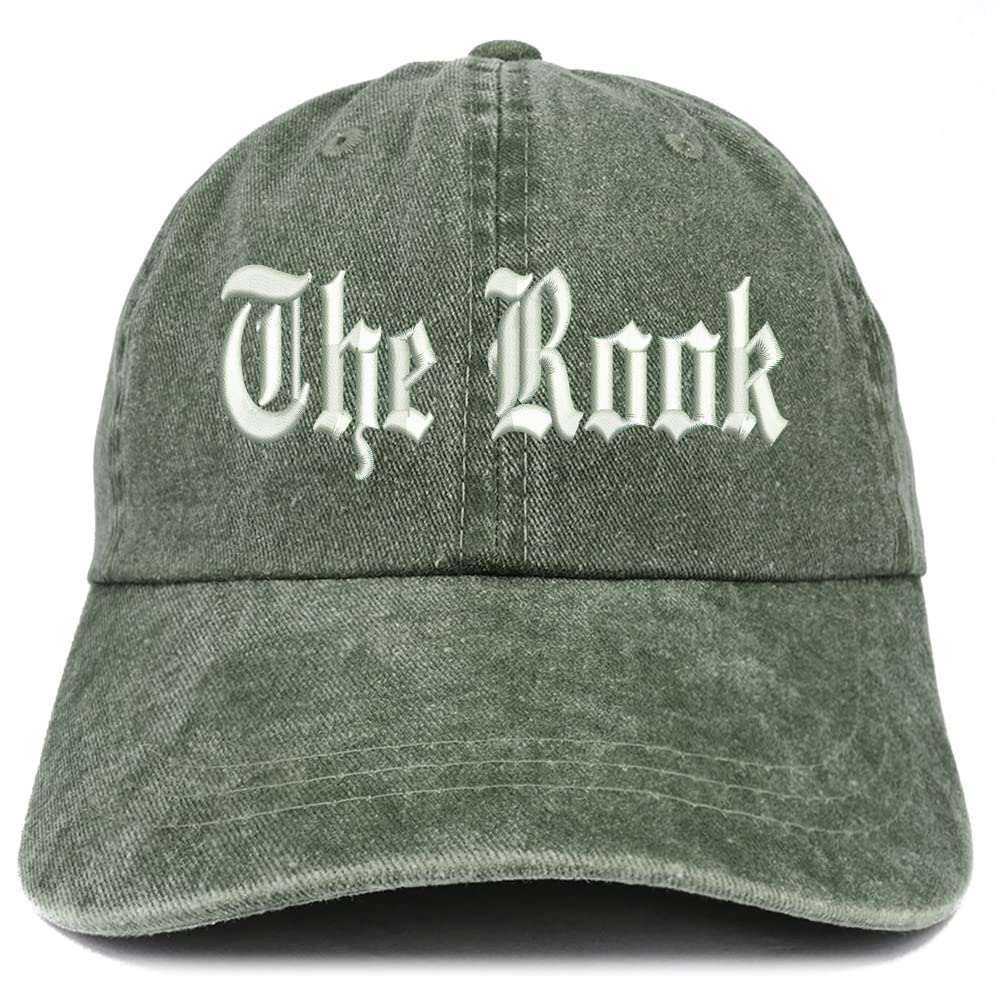 Trendy Apparel Shop The Rook Old English Embroidered Pigment Dyed Washed Baseball Cap