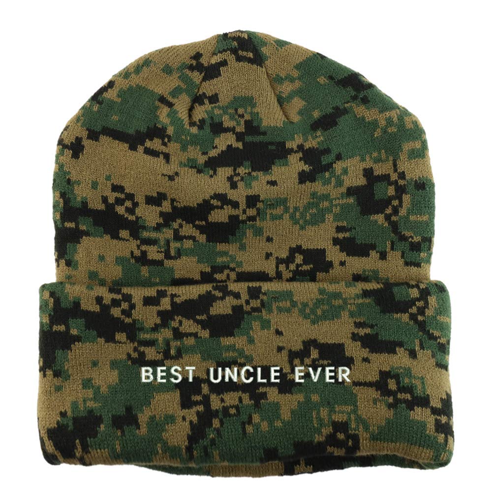 Trendy Apparel Shop Best Uncle Ever Embroidered Made in USA Camo Beanie