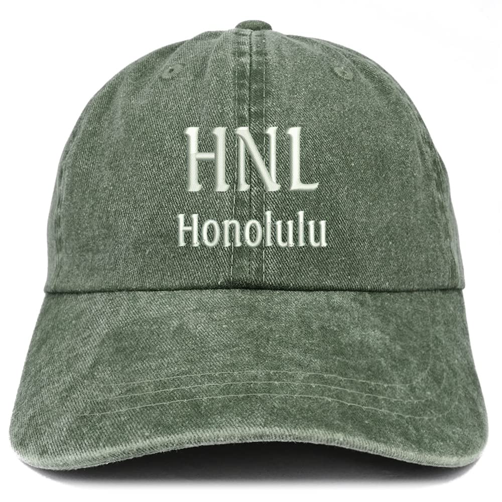 Trendy Apparel Shop HNL Honolulu Embroidered Pigment Dyed Washed Baseball Cap