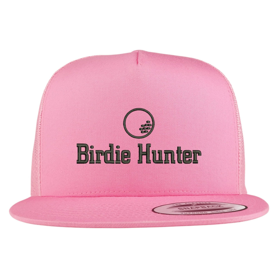 Trendy Apparel Shop Birdie Hunter Embroidered 5 Panel Flatbill Trucker Mesh Cap