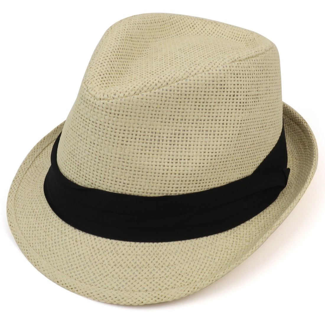 Trendy Apparel Shop Kid's Lightweight Straw Fedora Hat with Hat Band