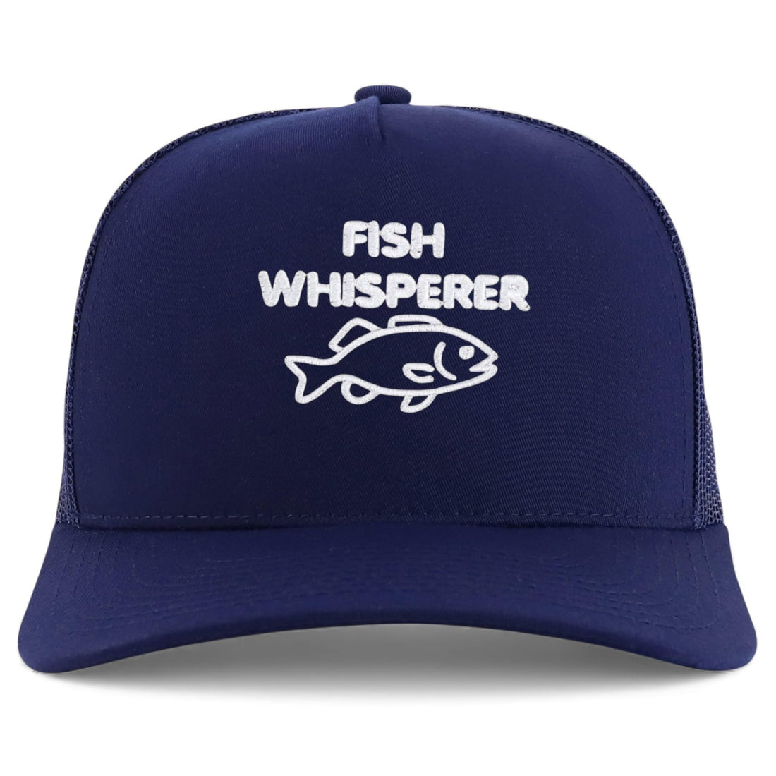 Trendy Apparel Shop Fish Whisperer Embroidered 5 Panel Snapback Trucker Cap