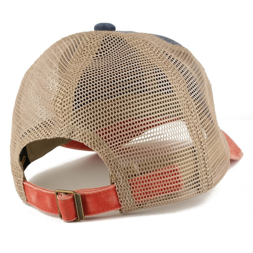 Trendy Apparel Shop Number 9 Patch Frayed Bill Trucker Mesh Back Cap
