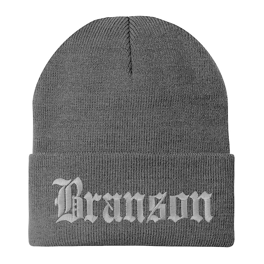 Trendy Apparel Shop Branson Old English Embroidered Long Cuff Beanie