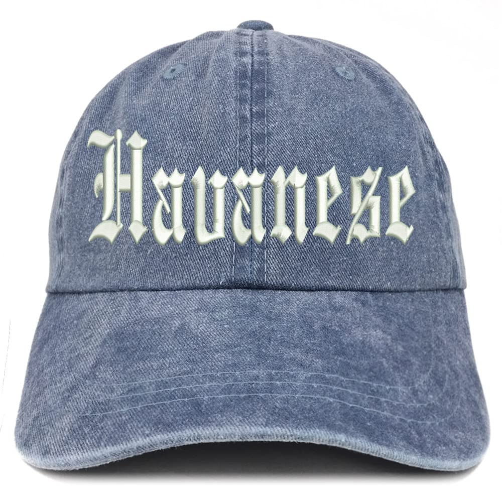 Trendy Apparel Shop Old English Havanese Washed Pigment Dyed Baseball Cap
