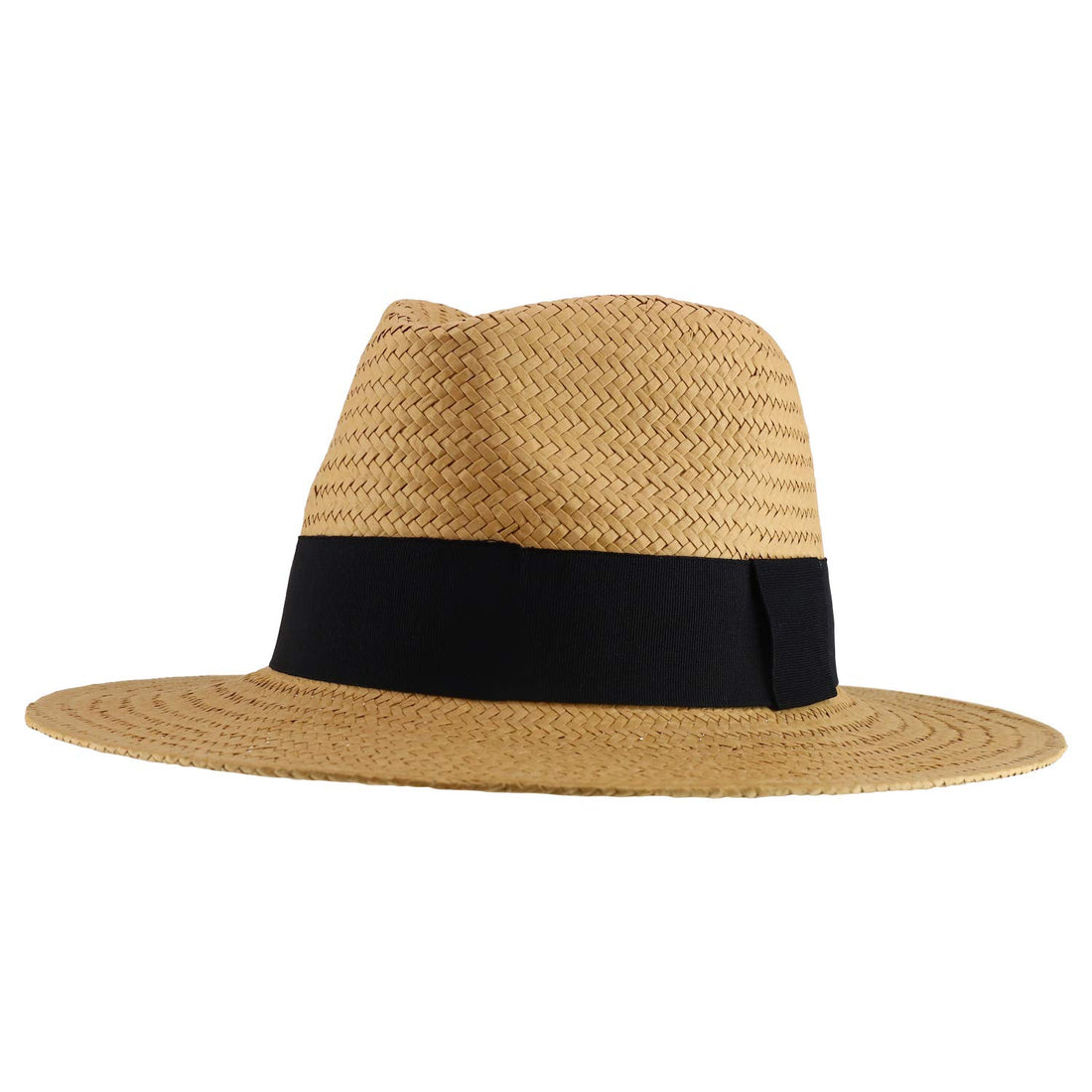 Trendy Apparel Shop Men's Toyo Braid Wide Band Large Brim Fedora Hat