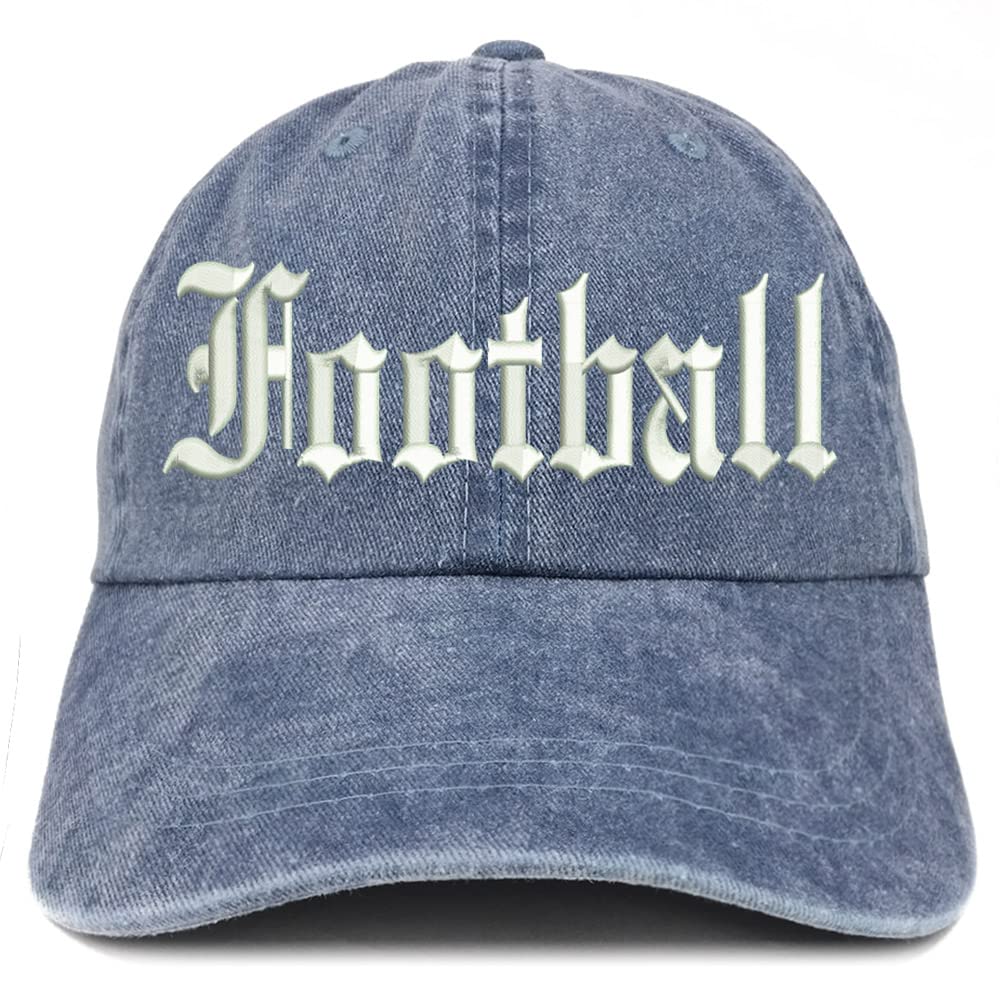 Trendy Apparel Shop Old English Football Washed Pigment Dyed Baseball Cap