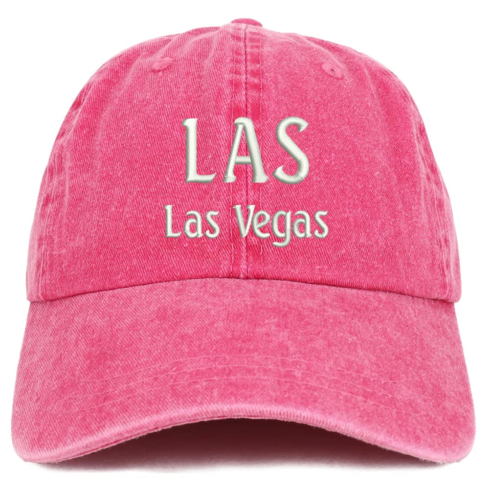 Trendy Apparel Shop LAS Las Vegas Embroidered Pigment Dyed Washed Baseball Cap