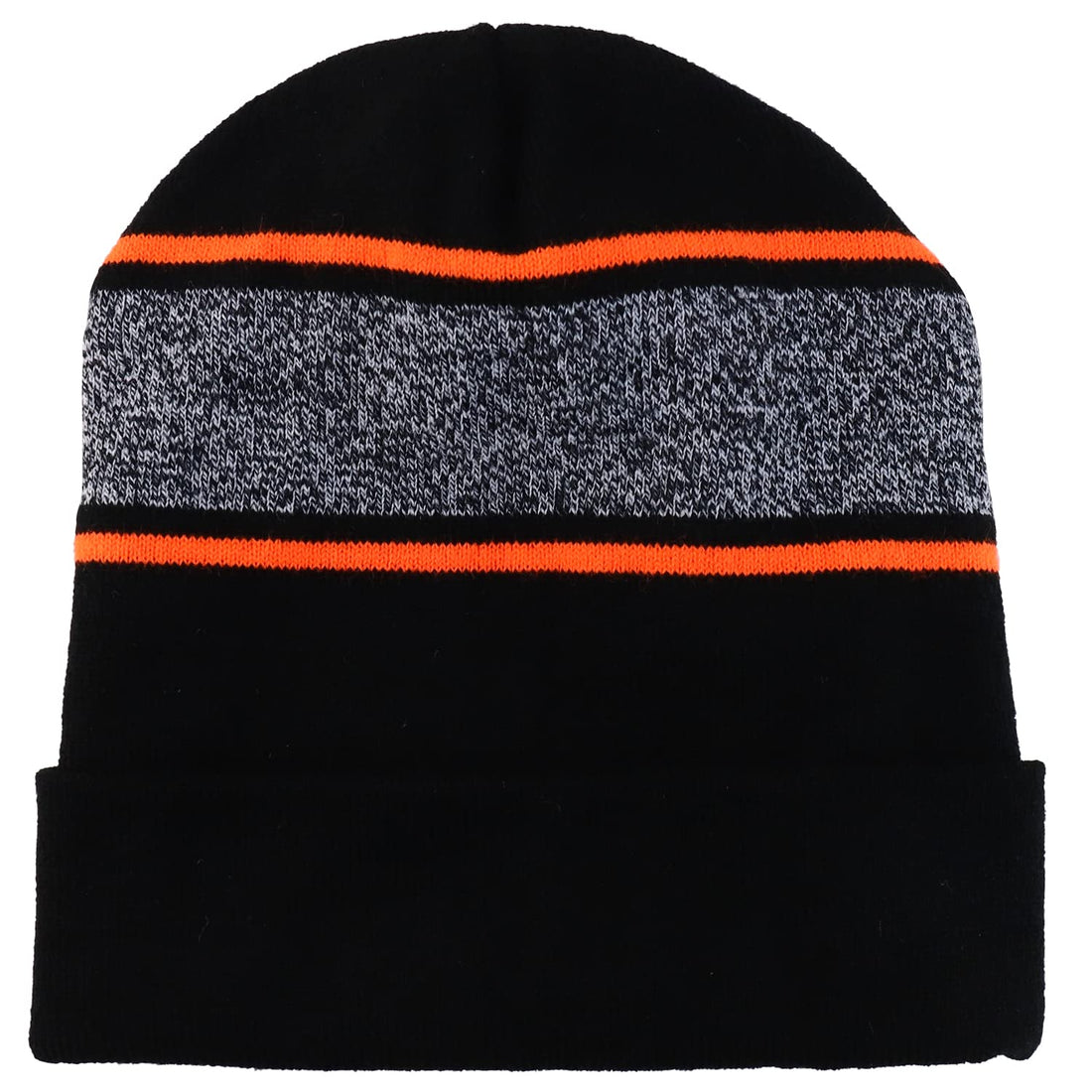 Trendy Apparel Shop Made in USA Striped Contrasting Stripes Long Cuff Beanie