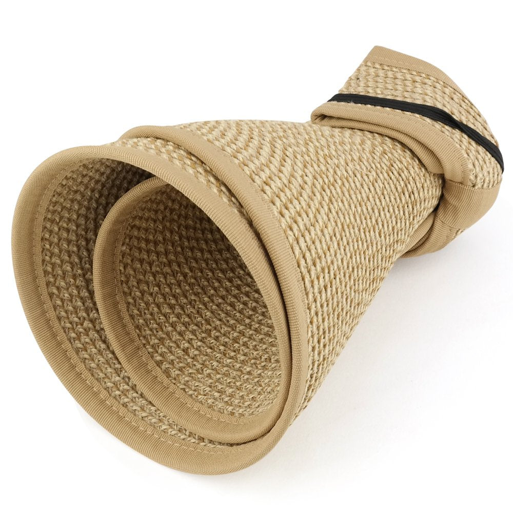 Trendy Apparel Shop Womens UPF 50+ Paper Braid Rolled UV Protection Visor Hat with Bow
