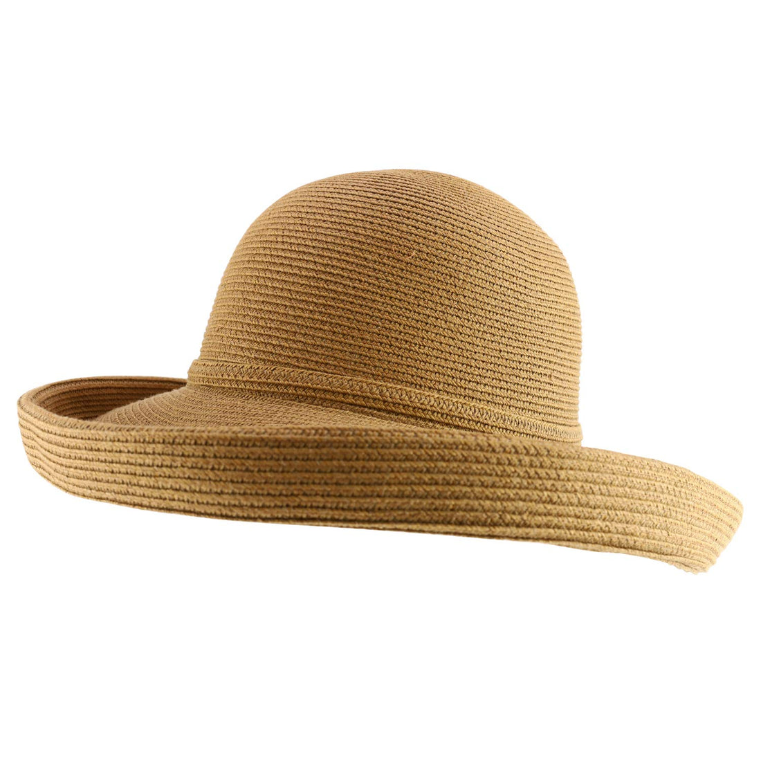 Trendy Apparel Shop Women's UPF 50+ Soft Paper Braid Large Kettle Brim Sun Hat