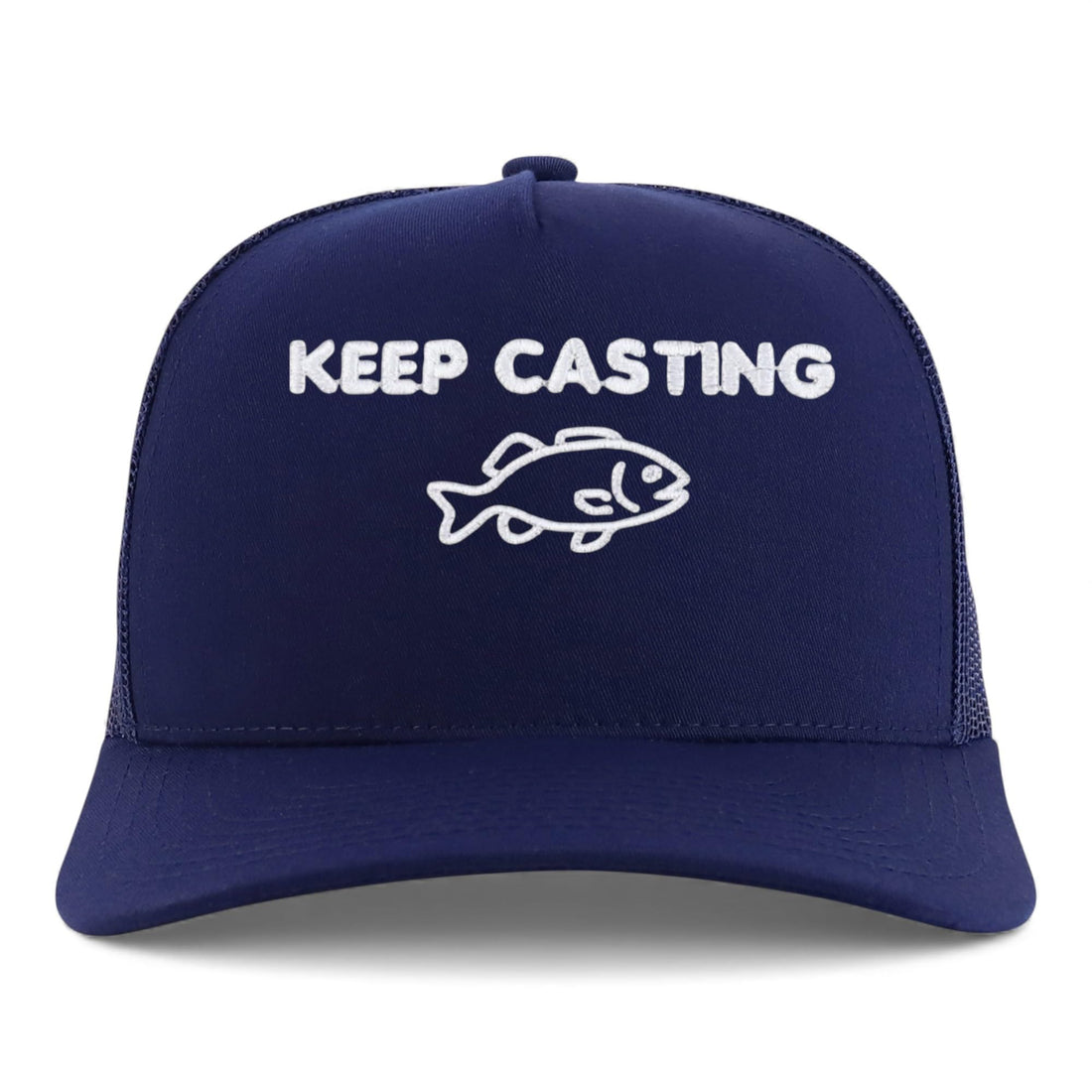 Trendy Apparel Shop Keep Casting Embroidered 5 Panel Snapback Trucker Cap
