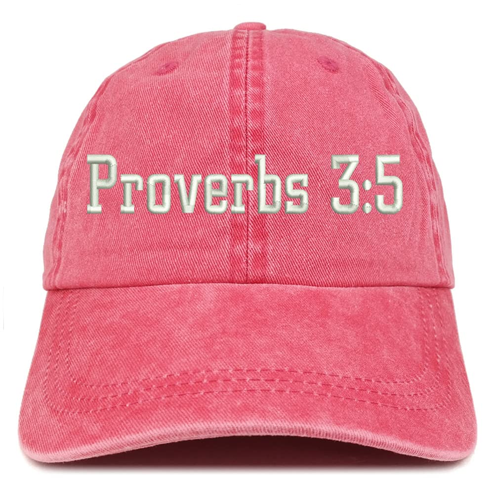 Trendy Apparel Shop Proverbs 3:5 Washed Pigment Dyed Baseball Cap