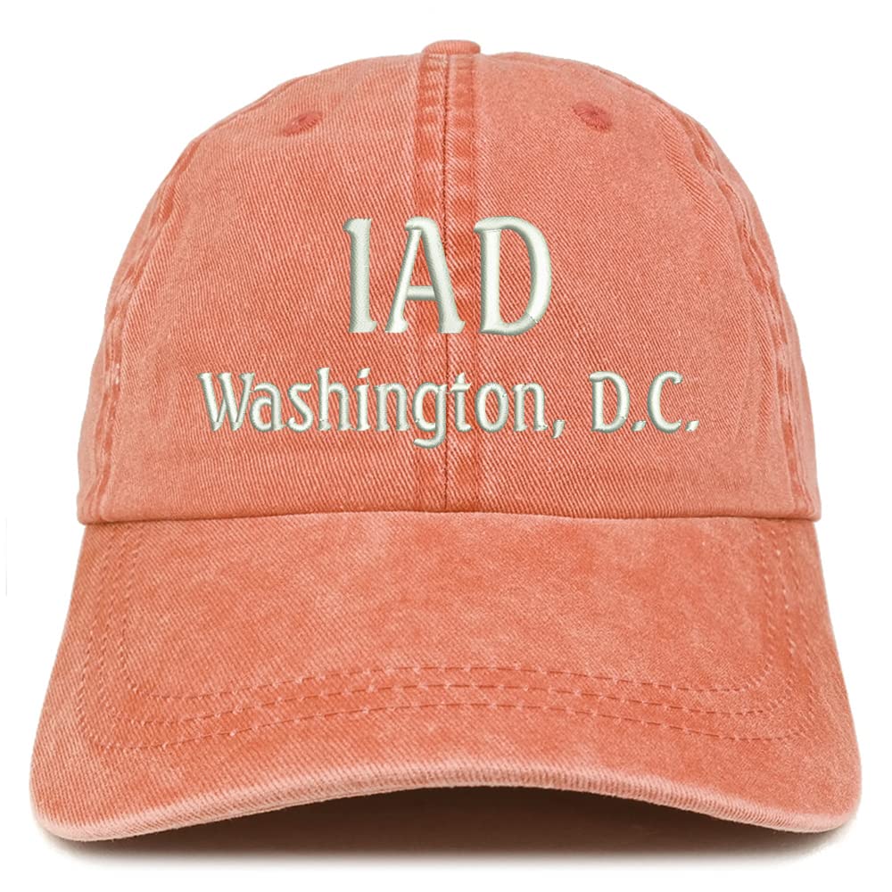 Trendy Apparel Shop IAD Washington DC Embroidered Pigment Dyed Washed Baseball Cap