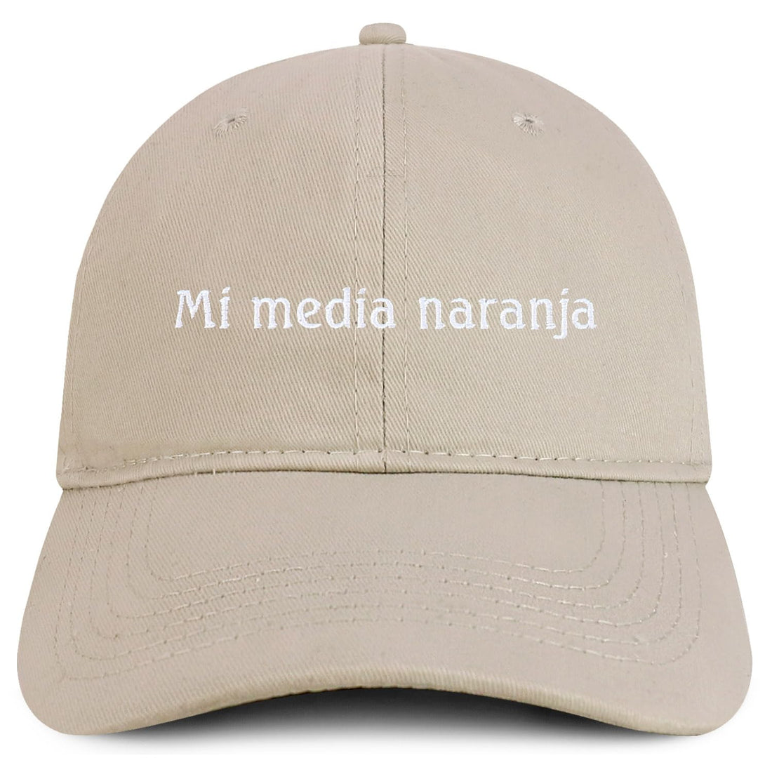 Trendy Apparel Shop Mi Media Naranja Embroidered Cotton Low Profile Dad Hat