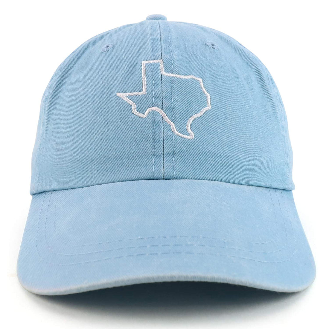 Trendy Apparel Shop Texas State Outline Embroidered Washed Cotton Adjustable Cap