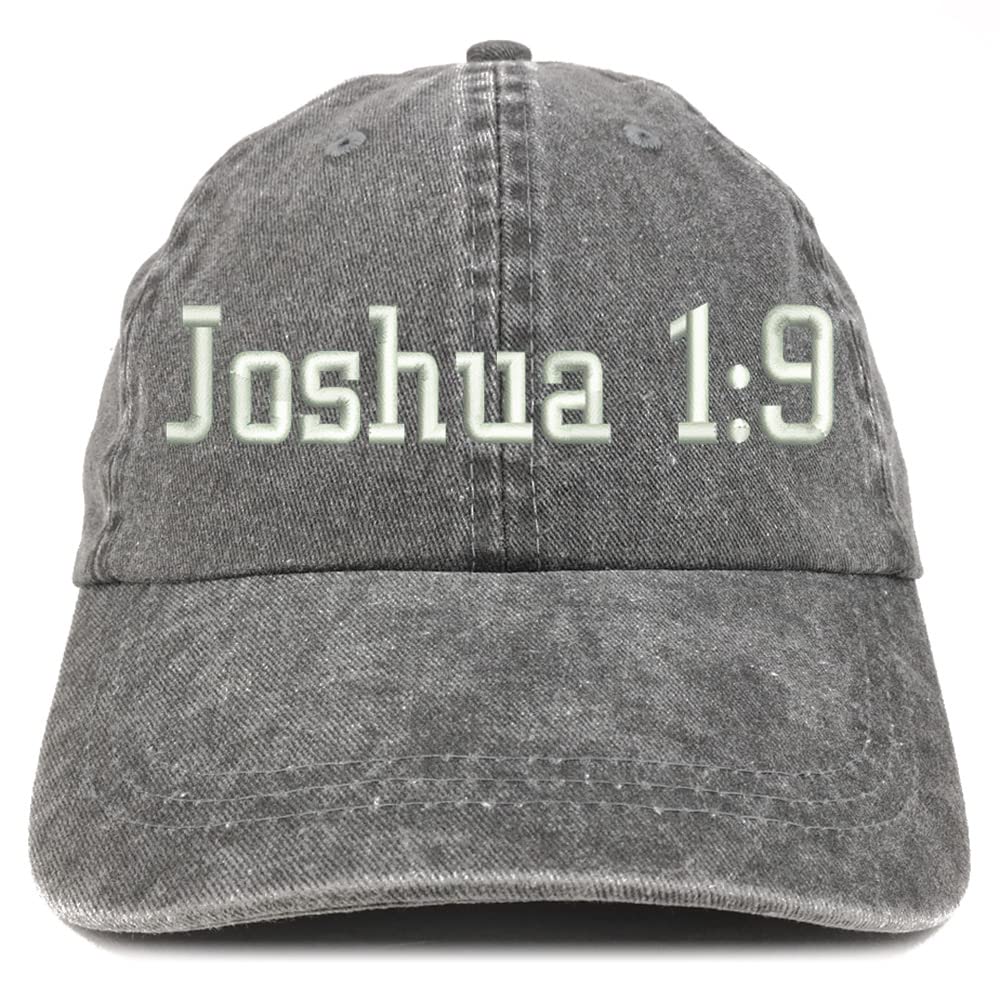 Trendy Apparel Shop Joshua 1:9 Washed Pigment Dyed Baseball Cap