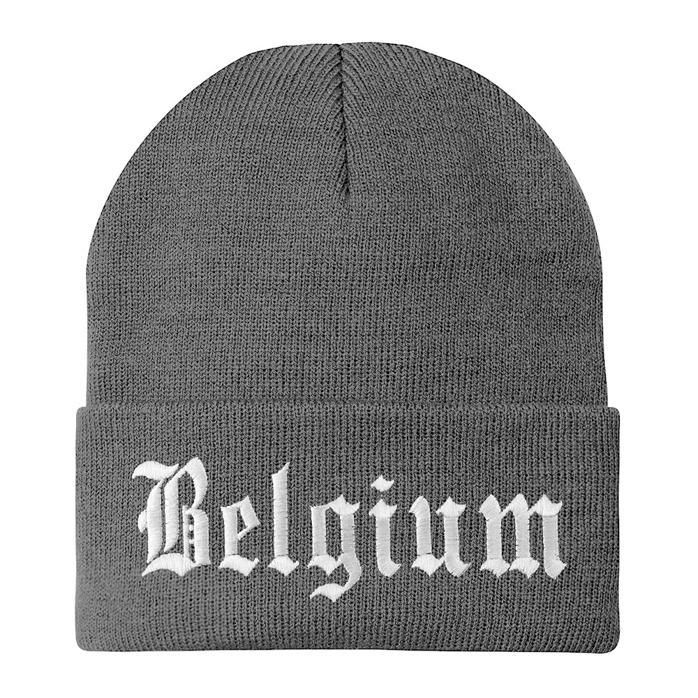 Trendy Apparel Shop Belgium Old English Embroidered Long Cuff Beanie