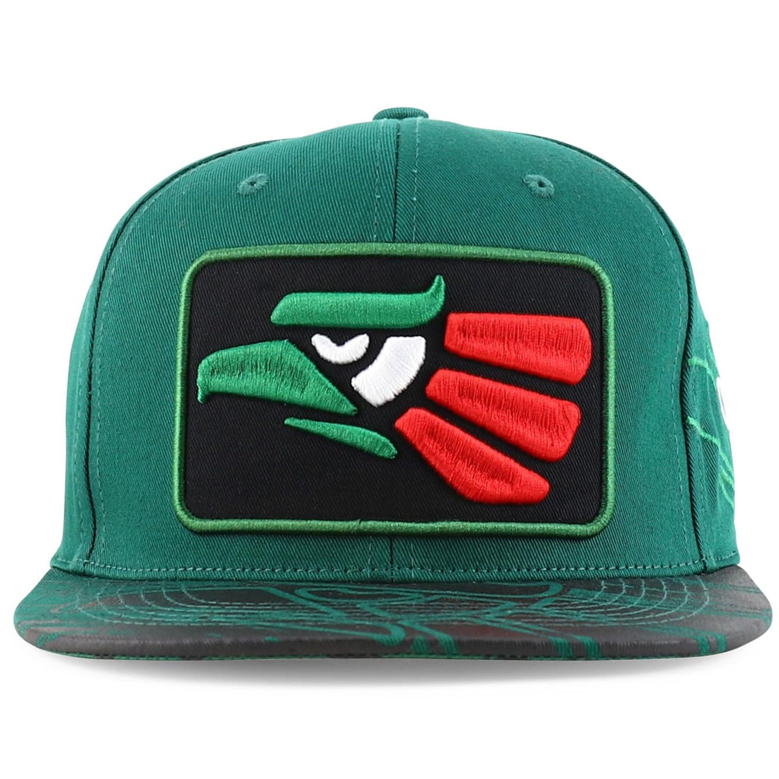 Hecho En Mexico Eagle 3D Embroidered Flat Bill Snapback Cap