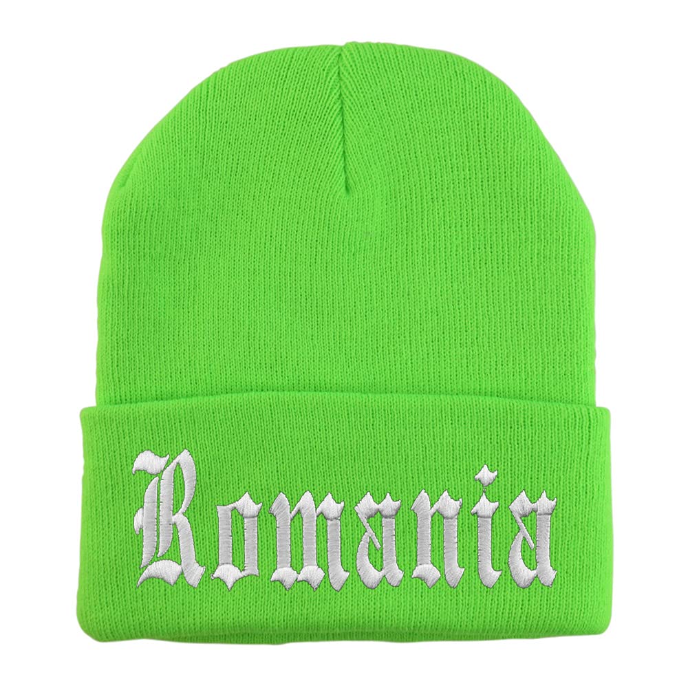 Trendy Apparel Shop Romania Old English Embroidered Long Cuff Beanie