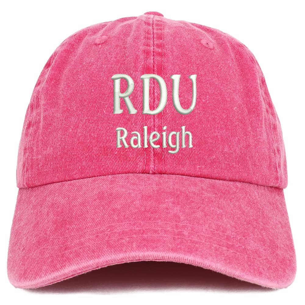 Trendy Apparel Shop RDU Raleigh Embroidered Pigment Dyed Washed Baseball Cap