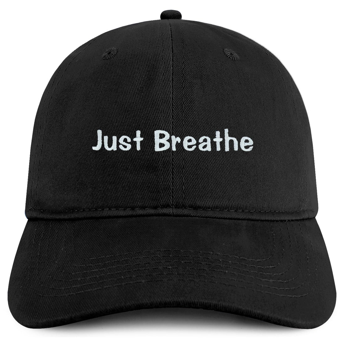 Trendy Apparel Shop Just Breathe Embroidered Cotton Unstructured Low Profile Dad Hat