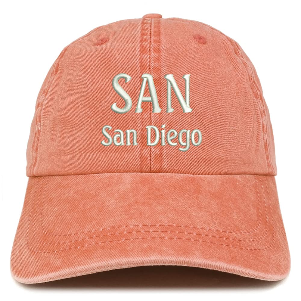 Trendy Apparel Shop SAN San Diego Embroidered Pigment Dyed Washed Baseball Cap